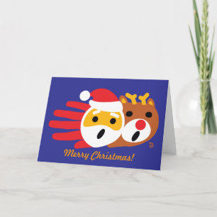 Santa och julrenkort helgkort