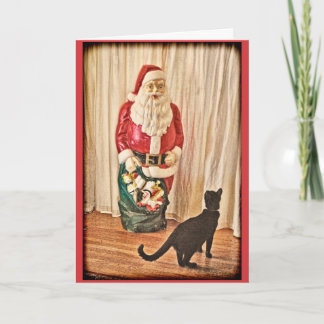 Santa och kattunge helgkort