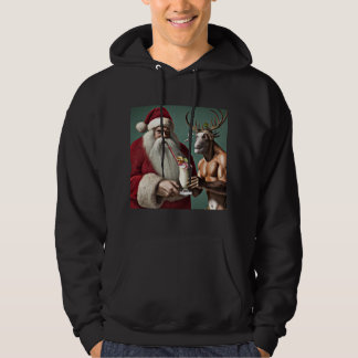 Santa och Krampus jul Hoodie