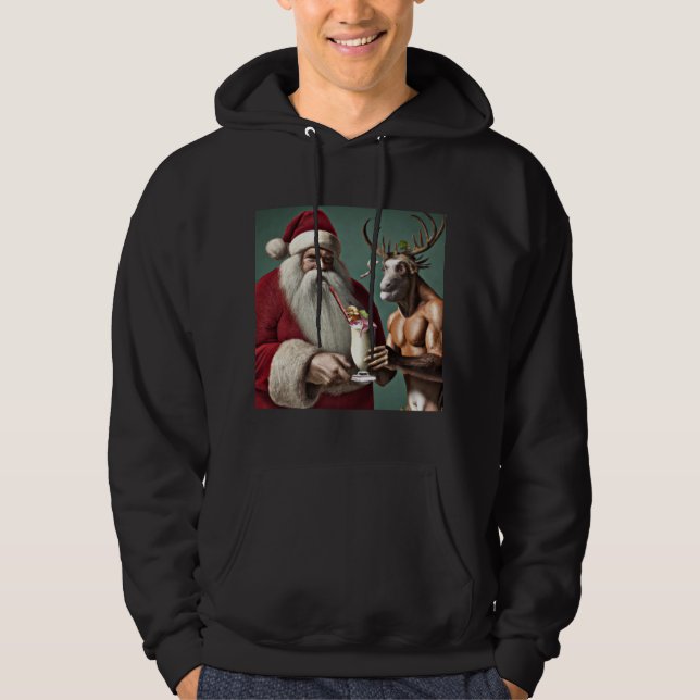 Santa och Krampus jul Hoodie (Framsida)