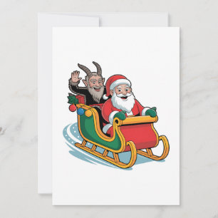 Santa och Krampus Ond Mörk Jul Skräck Xmas  Kort