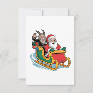 Santa och Krampus Ond Mörk Jul Skräck Xmas  Tack Kort