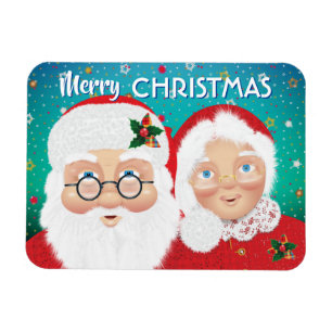 Santa och Mrs. Claus-Helgdag Magnet