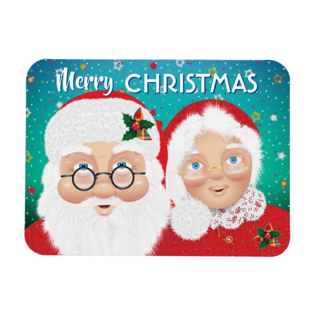 Santa och Mrs. Claus-Helgdag Magnet (Horisontell)