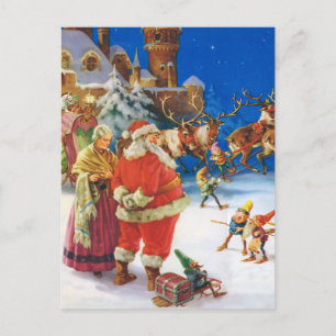 Santa och Mrs Claus vid Nordpolen Helg Vykort