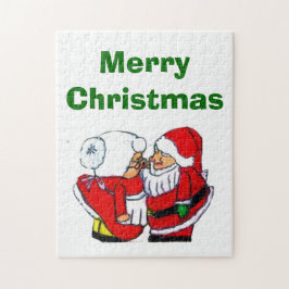 SANTA OCH MRS CLAUSE CHRISTMAS KISS-pussel Pussel