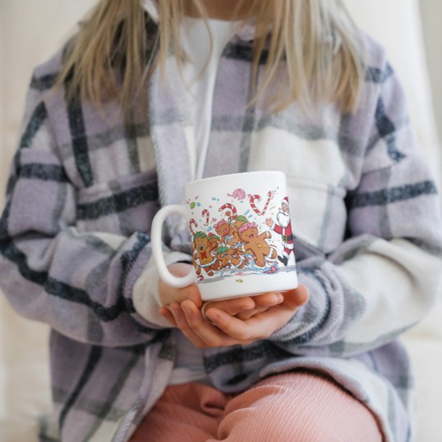 Santa och pepparkaksdans Julmugg Kaffemugg (Skapare uppladdad)