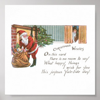 Santa och pojken som borde sova poster