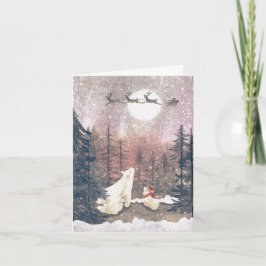 Santa och Polarna Bears Helgkort