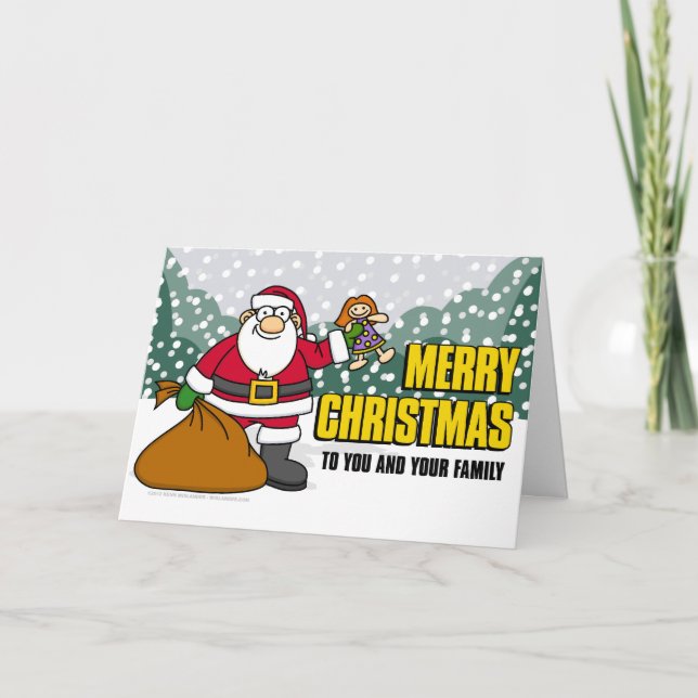 Santa och presenterkort helgkort (Framsida)