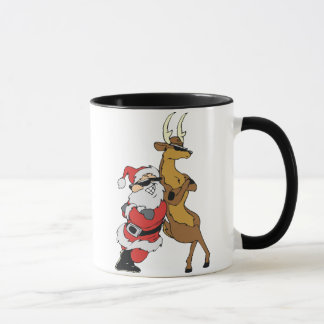 Santa och raindeer mugg