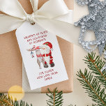 Santa och Reindeer Kids Personlig jul Presentetikett<br><div class="desc">Personlig ungar juletiketter med tomten och hans hjälplösa. Formuleringen är fullt redigerbar och är skriven i vismisk typografi. Det står för närvarande "inslaget av lvar och levererat av renar ... för [killarna namn] med kärlek från tomten" och du kan behålla eller redigera det som du vill. En söt vattenfärgsdesign med...</div>