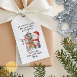 Santa och Reindeer Personlig Kids jul Presentetikett<br><div class="desc">Personlig ungar juletiketter med illustration av tomten och renar. Formuleringen är fullt redigerbar och är skriven i vismisk typografi. Det står för närvarande "inslaget av lvar och levererat av renar ... för [killarna namn] med kärlek från tomten" och du kan behålla eller redigera det som du vill. En söt vattenfärgsdesign...</div>