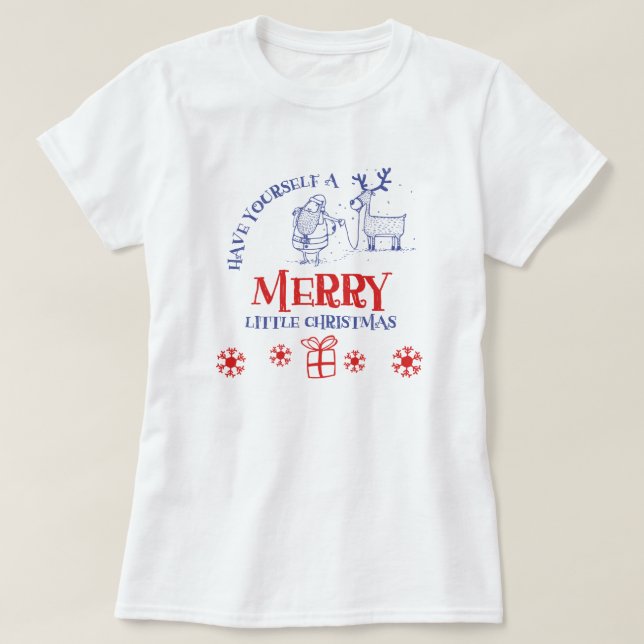 Santa och Reindeer T-Shirt (Design framsida)