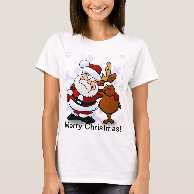 Santa och renjul t shirt (Framsida)