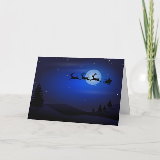 SANTA OCH RENSILHOUETTE HELGKORT (Framsida)