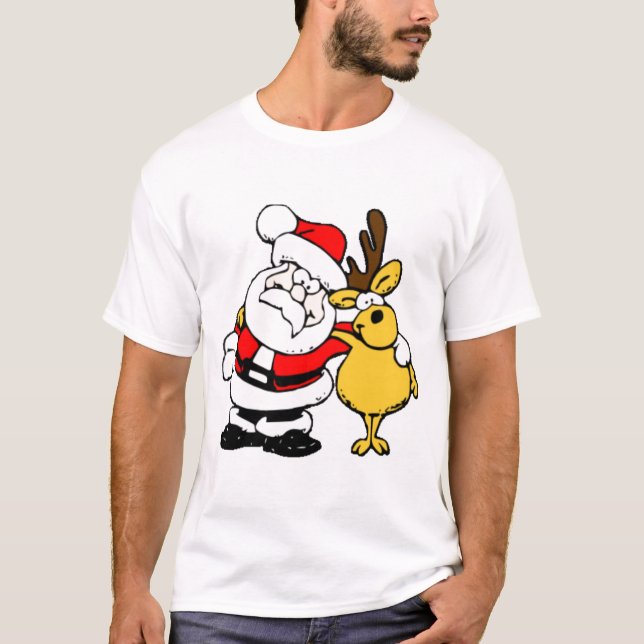 Santa och renT-tröja T-shirt (Framsida)