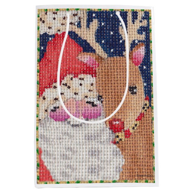 Santa och Rudolf Gift-väska (Framsidan)