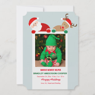 Santa och Rudolf Helgdag Photo Card Julkort