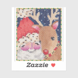 Santa och Rudolf Klistermärken