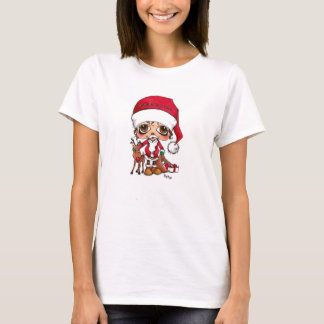 Santa och Rudolf T skjorta Tee Shirt