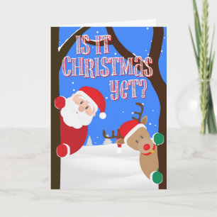 Santa och Rudolph är det jul än? Helgkort
