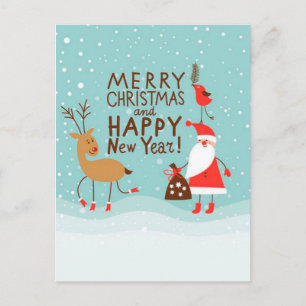 Santa och Rudolph Helg Vykort