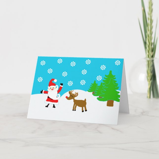 Santa och Rudolph Helgkort (Framsida)