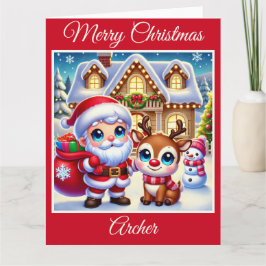 Santa och Rudolph, Red-Nposed Reindeer Kort