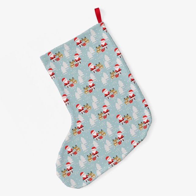 Santa och Rudolph Stor Julstrumpa (Baksidan (Hängande))