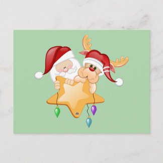 Santa och Rudy Star Helg Vykort