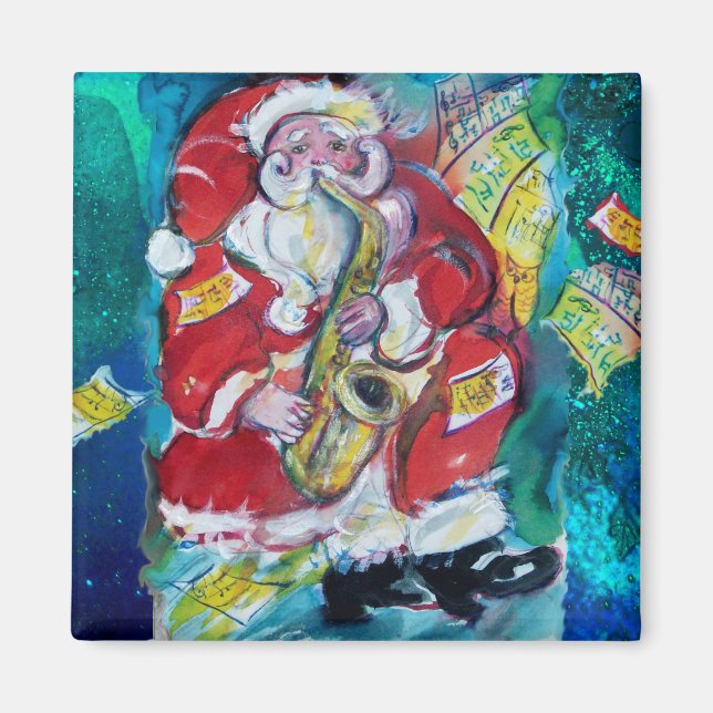 SANTA OCH SAX, MUSICAL CHRISTMAS PARTY MAGNET (Framsidan)