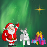 SANTA OCH SCHNAUZER ANPASSNINGSBAR CHRISTMAS GIFT<br><div class="desc">God Anpassningsbar julklapp med tomten och Schnauzer som tog hand om Antlers med God jul Hälsning. Perfekt Gift Bag för familjer och Hundälskare.</div>