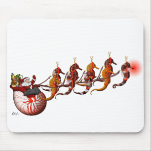 Santa och SeahorseSleigh Mousepad Musmatta