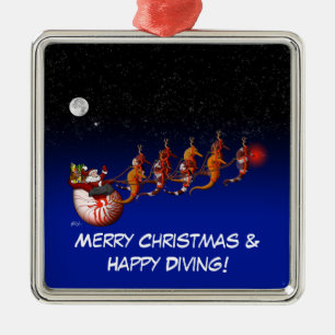 Santa och SeahorseSleighprydnad Julgransprydnad Metall