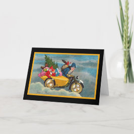 Santa och sidecaren helgkort