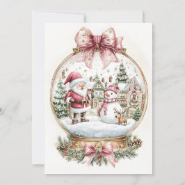 Santa och Snögubbe Julkort