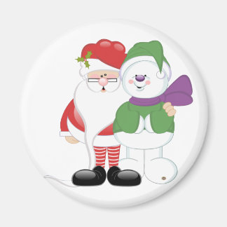 Santa och Snögubbe Magnet