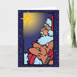 Santa och stjärnan helgkort