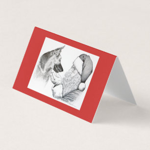 Santa och tysk herdejul kort