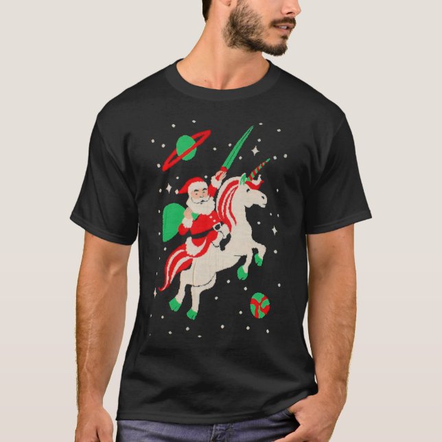 Santa och Unicorn Classic T-Shirt (Framsida)