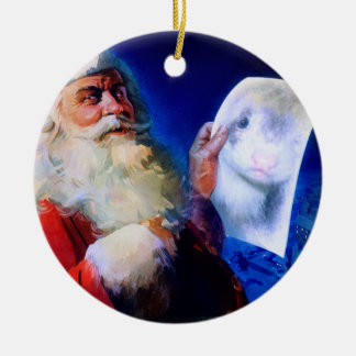 Santa och vesslan julgransprydnad keramik