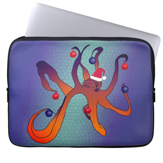 Santa Octopus Laptop Fodral (Framsidan)
