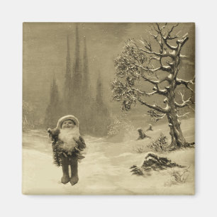 SANTA OF THE GNOMES (GNOMES) - Jul Sepia Brown Magnet