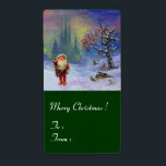 SANTA OF THE GNOMES Grönt Fraktsedel<br><div class="desc">Färgfull och skarp juldesign. Blandad mediematning,  bra konst   digitalkonst. Little Gnome är ett sällsynt gammalt italienskt leksak som vi har från 1950.</div>