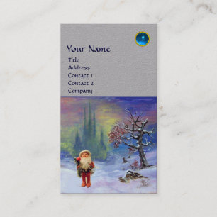 SANTA OF THE GNOMES MONOGRAM Blue Sapphire Grått Visitkort