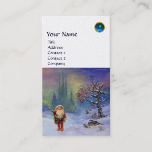 SANTA OF THE GNOMES MONOGRAM Blue Sapphire Pearl Visitkort