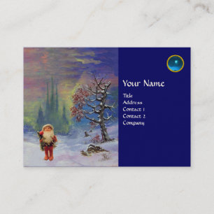 SANTA OF THE GNOMES MONOGRAM Blue Sapphire Visitkort