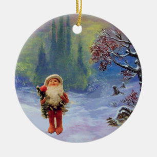SANTA OF THE GNOMES WITH RED RUBY JULGRANSPRYDNAD KERAMIK