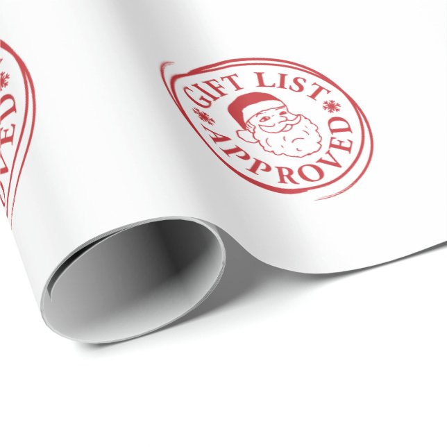 Santa Officiell List Jultomten Sticker Frimärke Presentpapper (Rullad Hörn)